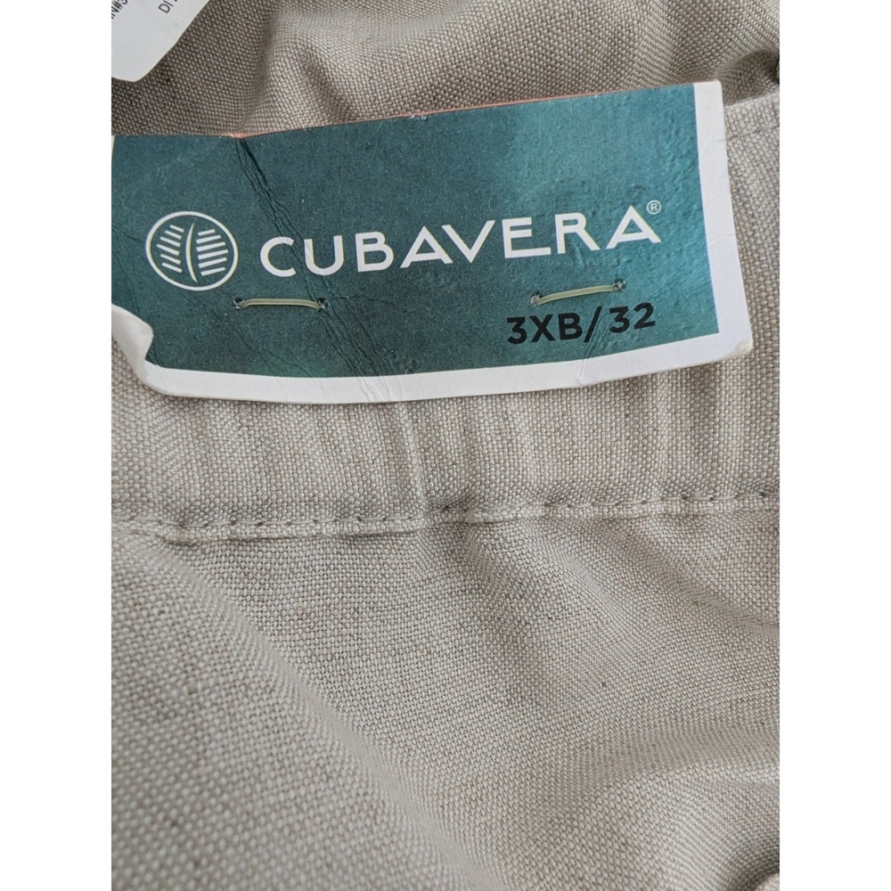 Cubavera Mens 3XB Linen Blend Drawstring Pants Beige Relaxed Straight Leg New - Picture 3 of 8